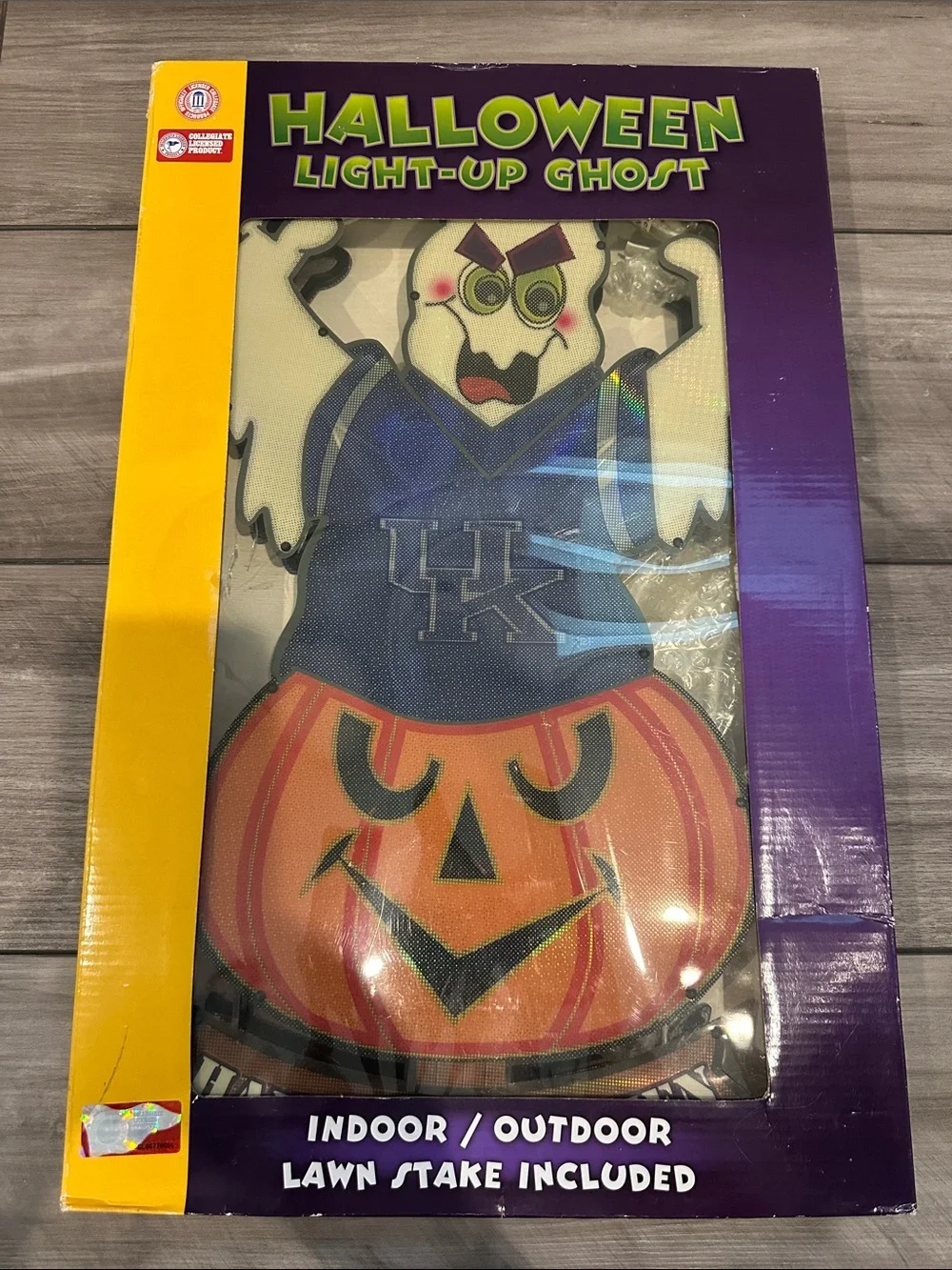 University of Kentucky - Halloween Light-Up Ghost Lawn Stake - Blue & Orange